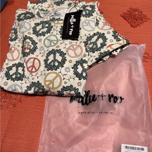 Millie + Roo Peace Sign Wreath Pajama top